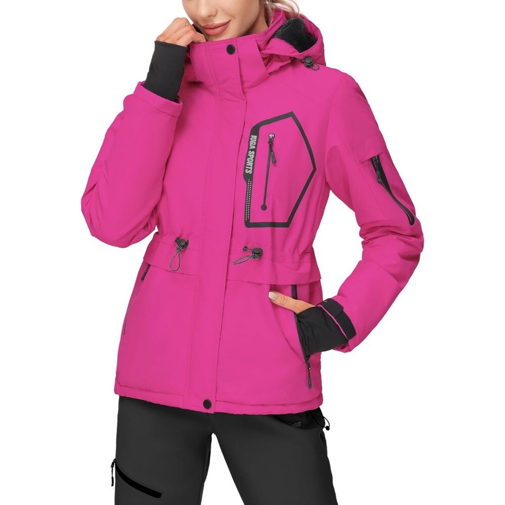 Women's Mountain Snowboard Red Ski Snow Jacket Coats Windproof Winter Warm